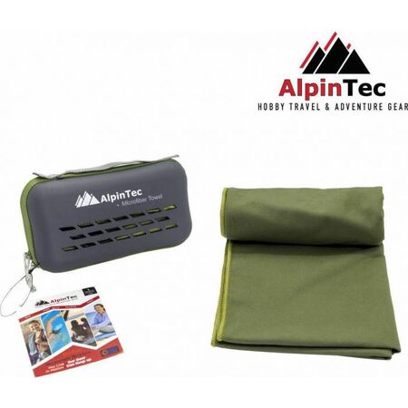 AlpinTec Πετσέτα Dryfast Shapes Microfiber Army Green 150x75cm