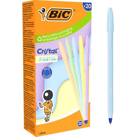 BIC Στυλό Διαρκείας Cristal Παστέλ Διάφορα Χρώματα 1.0 mm