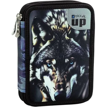 BMU Κασετίνα Διπλή Γεμάτη Blue Eye Wolf 357-33100