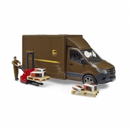 Bruder Φορτηγάκι Mercedes Benz Sprinter UPS Με Οδηγό Και Ανυψωτικό