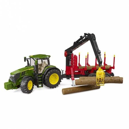 Bruder Τρακτέρ John Deere 7R 350 Με Καρότσα Και 4 Κορμούς
