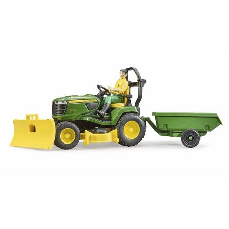 Bruder Τρακτεράκι Για Γκαζόν John Deere Με Κηπουρό Και Τρέιλερ