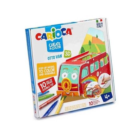 Carioca Create And Color Otto Van 3D Σετ Ζωγραφικής Παζλ Με 10 Μαρκαδόρους