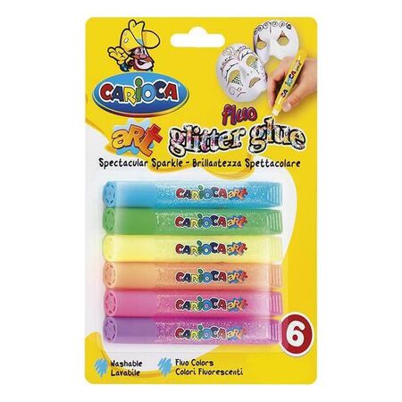 Carioca Glitter Fluo Glue Κόλλα Σε Στυλό 6x10,5 ml