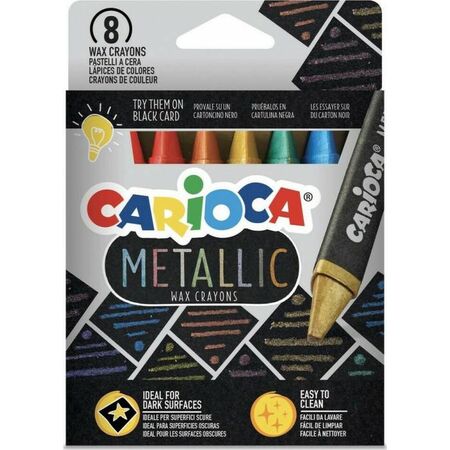 Carioca Κηρομπογιές Maxi Metallic Σετ 8 Τεμ.