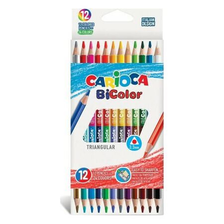 Carioca Ξυλομπογιές Bicolor Triangular 12 Τεμ.