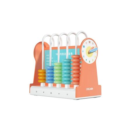 Deli Άβακας Παιδικός Ξύλινο Αριθμητήριο 5 Στηλών Πορτοκαλί