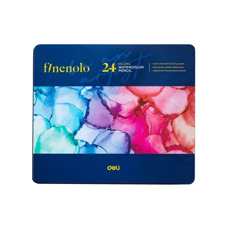 Deli Κασετίνα Ξυλομπογιές Ακουαρέλας Finenolo 24 Τεμ. Και 1 Πινέλο