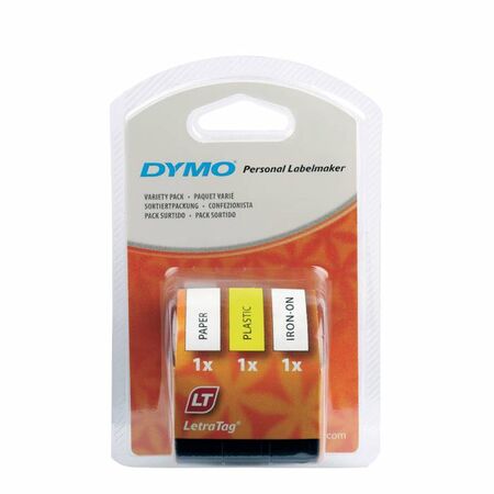 Dymo Κασέτα Ετικετογράφου 91240 Letra Tag 12mmx4m Assorted 3 Rolls