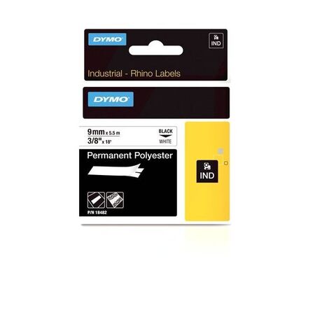 Dymo Κασέτα Ετικετογράφου Rhino 9mmX5.5m Polyester Tape White 18482