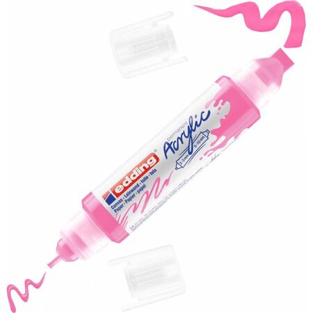 Edding 5400 Μαρκαδόρος Ακρυλικός Διπλός 3D Acrylic Fluorescent Pink