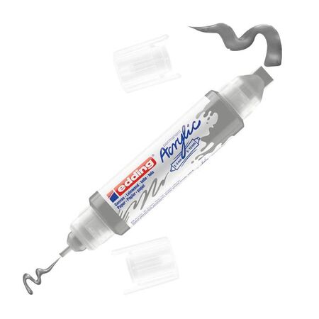 Edding 5400 Μαρκαδόρος Ακρυλικός Διπλός 3D Acrylic Marker Silver