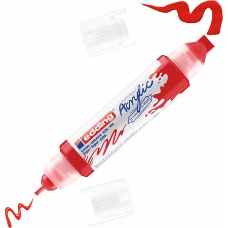 Edding 5400 Μαρκαδόρος Ακρυλικός Διπλός 3D Acrylic Traffic Red
