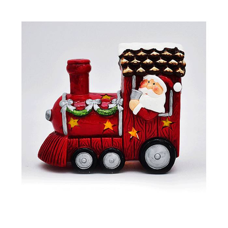 EFO Κεραμικό Τρενάκι Αι Βασίλη Φως LED 14x7.8x12cm