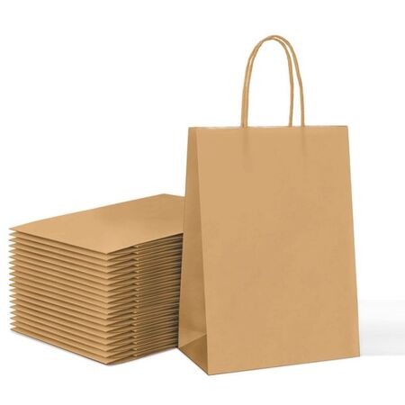 EFO Τσάντα Συσκευασίας Χάρτινη Σακούλα 26x33x12cm Κραφτ Στριφτή Λαβή 25τεμ.