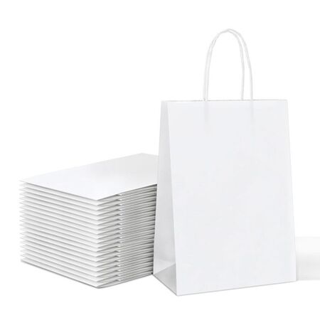 EFO Τσάντα Συσκευασίας Χάρτινη Σακούλα 31x42x12cm Λευκή Στριφτή Λαβή 25τεμ.