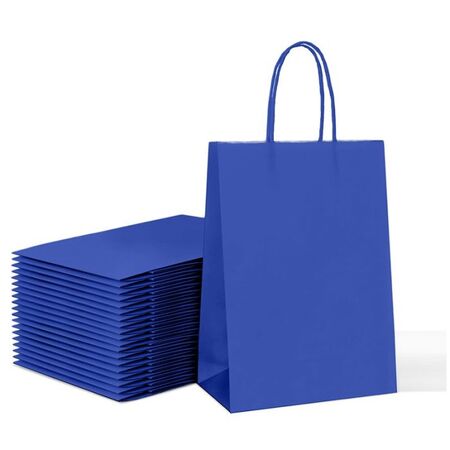 EFO Τσάντα Συσκευασίας Χάρτινη Σακούλα 31x42x12cm Μπλε Στριφτή Λαβή 25τεμ.