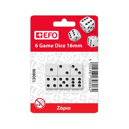 EFO Ζάρια 16mm 6 Τεμ.