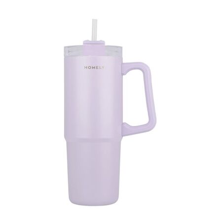Estia Homely Θερμός Straw Tumbler Lavender Fog 900ml