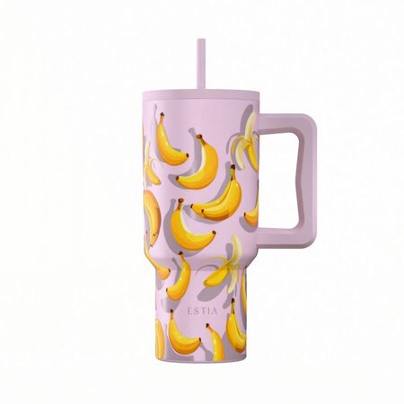 Estia Save The Aegean Θερμός Straw Tumbler XL Banana Mood 900ml