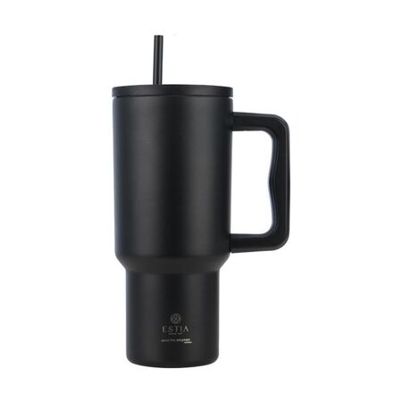 Estia Save The Aegean Θερμός Straw Tumbler XL Midnight Black 900ml