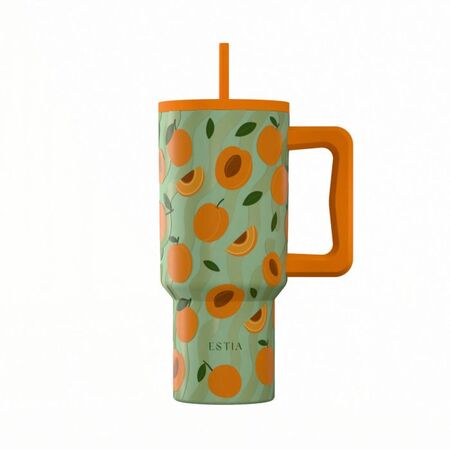 Estia Save The Aegean Θερμός Straw Tumbler XL Peach Garden 900ml