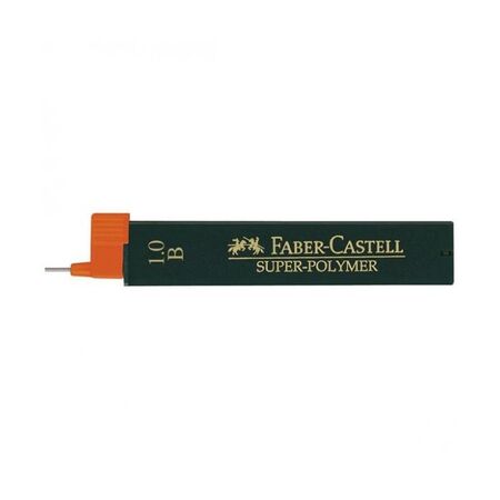 Faber Castell Μύτες Για Μηχανικό Μολύβι Super Polymer 1.0mm B 12 Tεμ
