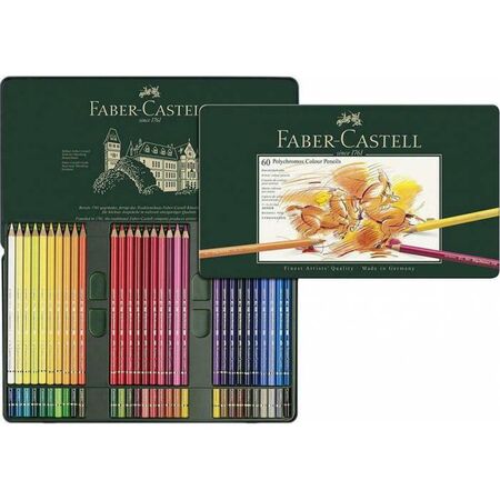 Faber Castell Ξυλομπογιές Σε Μεταλλική Κασετίνα 110060 Polychromos 60τεμ