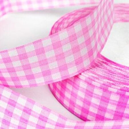 Fabi Κορδέλα Βαμβακερή Καρρώ 25mm x 50m Φουξ