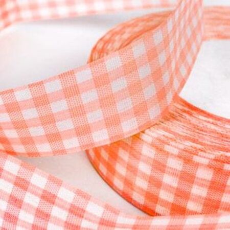 Fabi Κορδέλα Βαμβακερή Καρρώ 25mm x 50m Πορτοκαλί