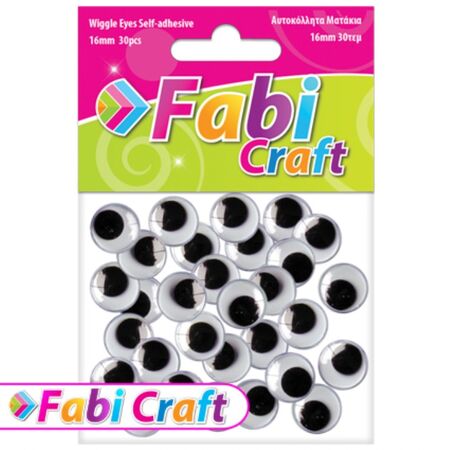 Fabi Ματάκια Χειροτεχνίας Αυτοκόλλητα 16mm 30 Τεμ.