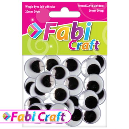 Fabi Ματάκια Χειροτεχνίας Αυτοκόλλητα 20mm 20 Τεμ.