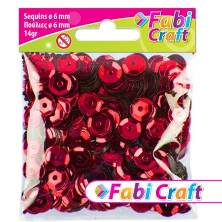 Fabi Πούλιες Στρογγυλές Κόκκινες 6mm 14gr