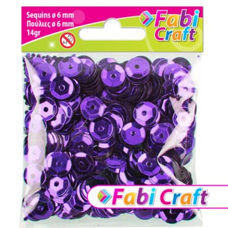 Fabi Πούλιες Στρογγυλές Μωβ 6mm 14gr