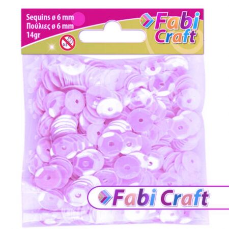 Fabi Πούλιες Στρογγυλές Ροζ-Μωβ 6mm 14gr