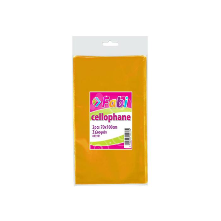 Fabi Σελοφάν Περιτυλίγματος Κίτρινο 70 x 100 cm 2 Τεμ.
