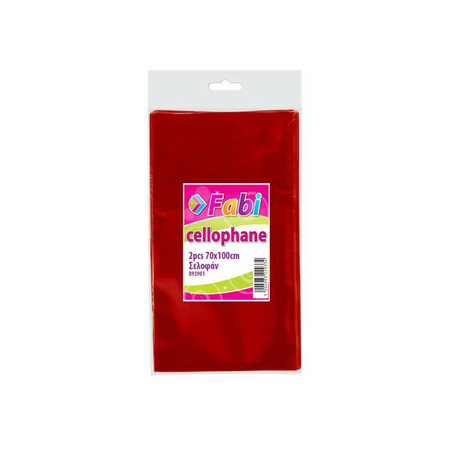 Fabi Σελοφάν Περιτυλίγματος Κόκκινο 70 x 100 cm 2 Τεμ.