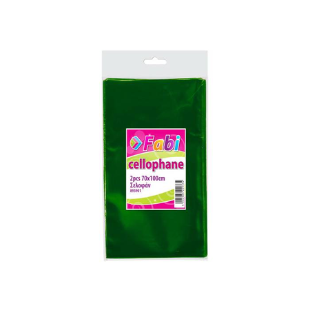 Fabi Σελοφάν Περιτυλίγματος Πράσινο 70 x 100 cm 2 Τεμ.