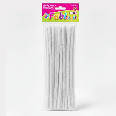 Fabi Σύρματα Πίπας Χειροτεχνίας Άσπρο 0,6 x 30 cm 50 Τεμ.
