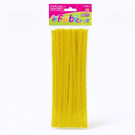 Fabi Σύρματα Πίπας Χειροτεχνίας Κίτρινο 0,6 x 30 cm 50 Τεμ.