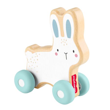 FISHER-PRICE - ΞΥΛΙΝΟ ΛΑΓΟΥΔΑΚΙ ΠΑΙΧΝΙΔΙ ΜΕ ΣΧΟΙΝΑΚΙ ΓΙΑ ΤΡΑΒΗΓΜΑ - JDM52