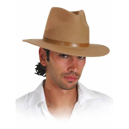 Fun Fashion Αποκριάτικο Καπέλο Αλ Καπόνε Καφέ Lux