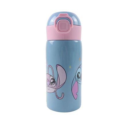 GIM Παγούρι Ανόξειδωτο Με Καλαμάκι Stitch 500ml 552-05199