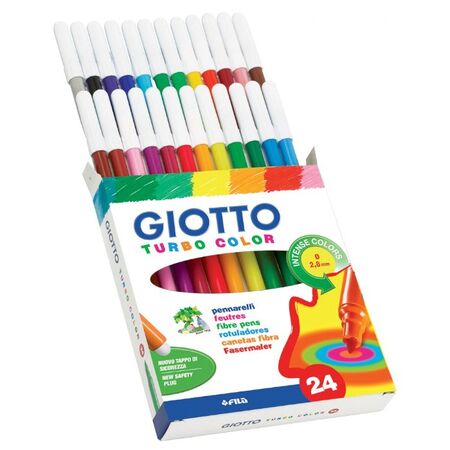 Giotto Μαρκαδόροι Πλενόμενοι Ζωγραφικής Λεπτοί 24 Τεμ.