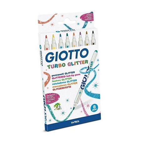 Giotto Μαρκαδόροι Πλενόμενοι Ζωγραφικής Turbo Glitter 8 Τεμ.