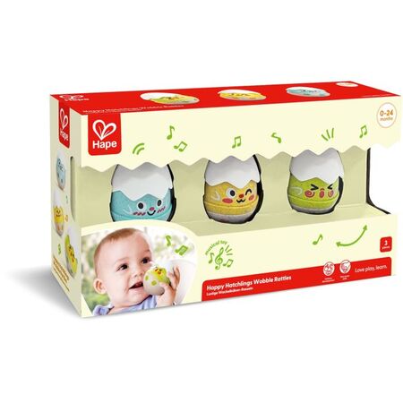 Hape Early Explorer Ξύλινη Κουδουνίστρα happy Hatchlings Wobble Rattles E0124
