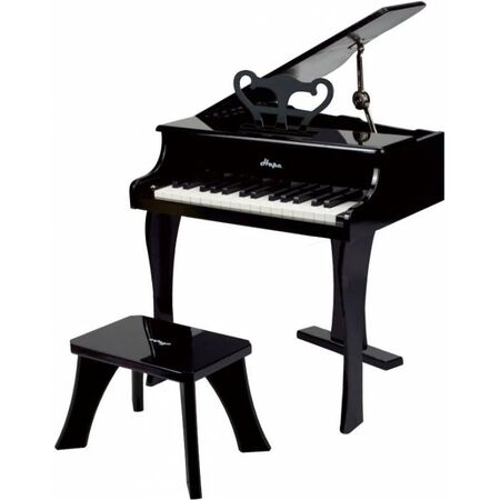 Hape Early Melodies Happy Grand Piano Black - Το Μεγάλο Μου Πιάνο Με 30 Πλήκτρα & Καρεκλάκι (Μαύρο)
