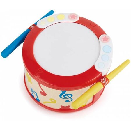 Hape Early Melodies Ξύλινο Τύμπανο Learn With Lights Drum E0620A