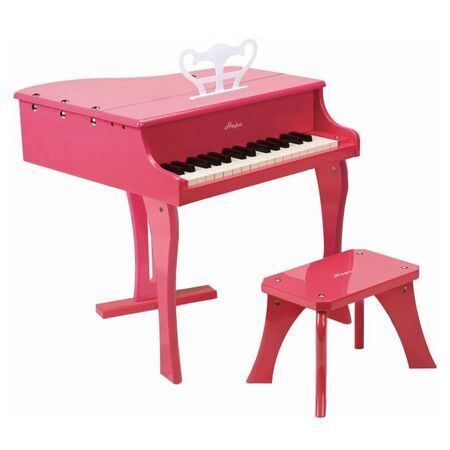 Hape Happy Grand Piano Pink - Το Μεγάλο Μου Πιάνο Με 30 Πλήκτρα & Καρεκλάκι (Ροζ)