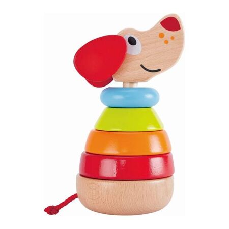 Hape Pepe Sound Stacker Ο Πέπε Μαθαίνει Σχήματα Και Χρώμματα Στα Παιδιά Και Γαυγίζει Όταν Του Χτυπούν Το Κεφαλάκι E0448A